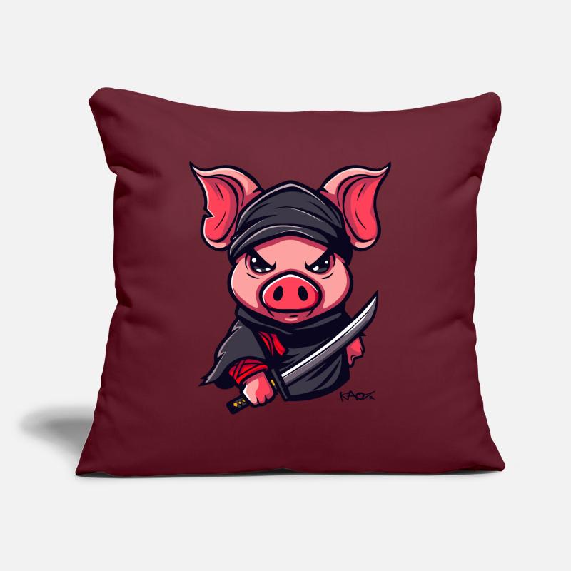 Cochon Ninja Coussin et housse de 45 x 45 cm