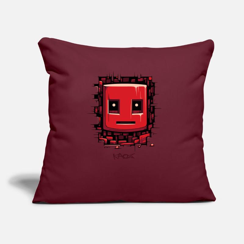 Cracked Surface: Robot Face Sofa pillow with filling 45cm x 45cm