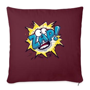 crash bang boom comic cartoon Geräusche Zip Zap - Sofakissen mit Füllung 45 x 45 cm - Burgunderrot - Vorne