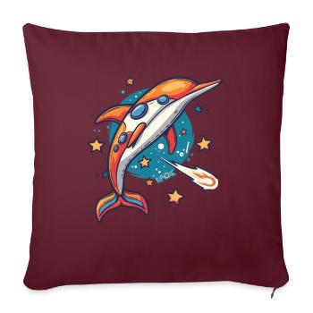 Super funky funky dauphin vaisseau-mère dans l’espace extra-atmosphérique - Coussin et housse de 45 x 45 cm - bordeaux - Devant