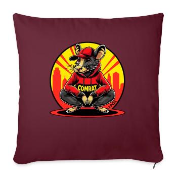 Parody: Communist Comrade Comrat the Rat - Sofa pillow with filling 45cm x 45cm - burgundy - Front