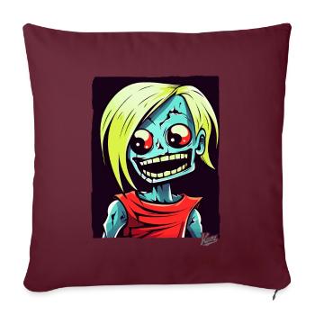 Cartoon Skull Zombie Spinner - Sofa pillow with filling 45cm x 45cm - burgundy - Front
