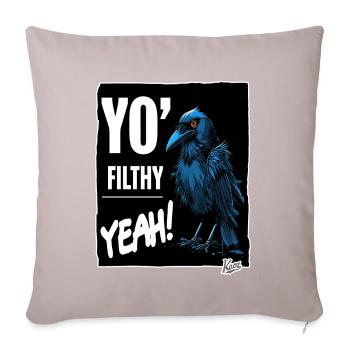 Dirty creepy crow - Sofa pillow with filling 45cm x 45cm - light taupe - Front