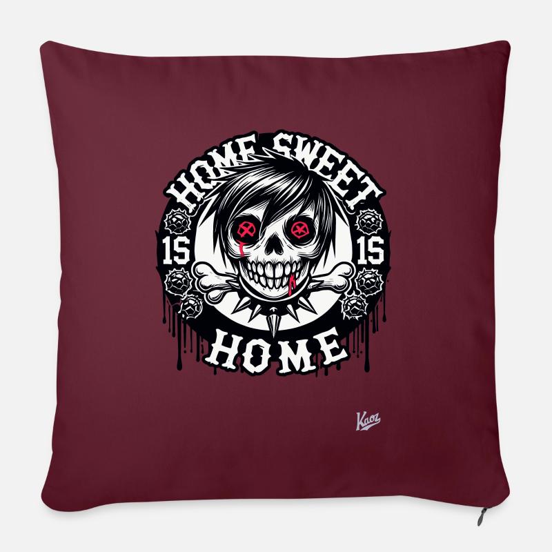 Sweet Home Emo Punk Skull - Sofakissen mit Füllung 45 x 45 cm - Burgunderrot