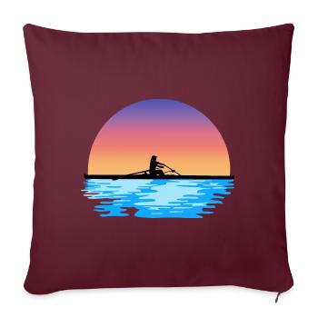 Aviron, rameur, rameur - Coussin et housse de 45 x 45 cm - bordeaux - Devant