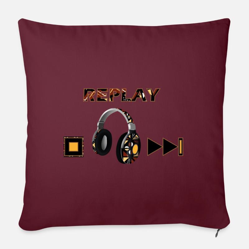 Replay KopfhörerT-Shirt Pullover Sweatshirts - Sofakissen mit Füllung 45 x 45 cm - Burgunderrot