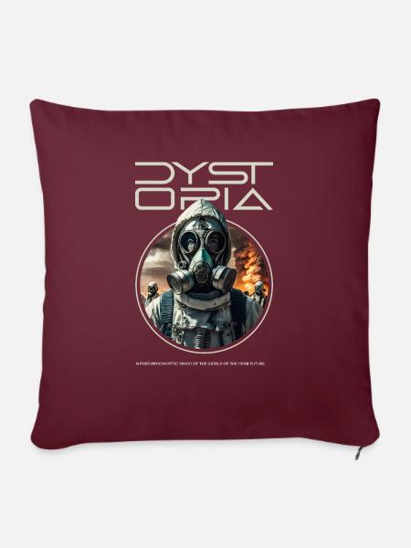 DYSTOPIE 4 - Sofakissen mit Füllung 45 x 45 cm - Burgunderrot