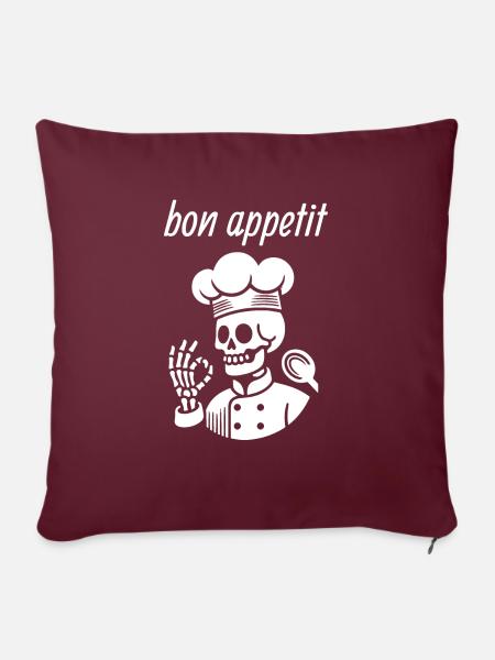 Guten Appetit - Sofakissen mit Füllung 45 x 45 cm - Burgunderrot