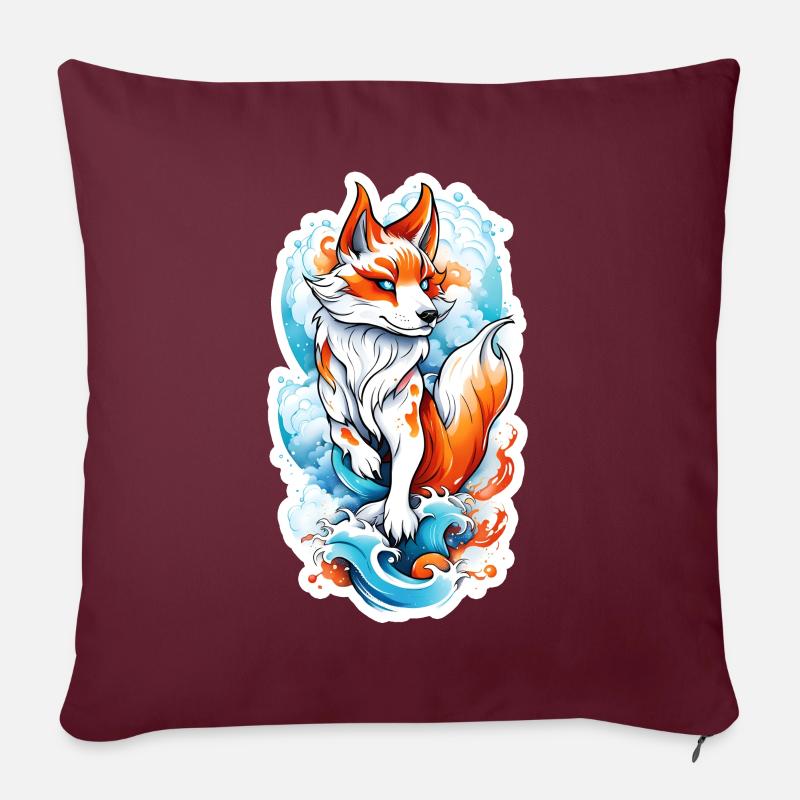 Fuchs - Sofakissen mit Füllung 45 x 45 cm - Burgunderrot
