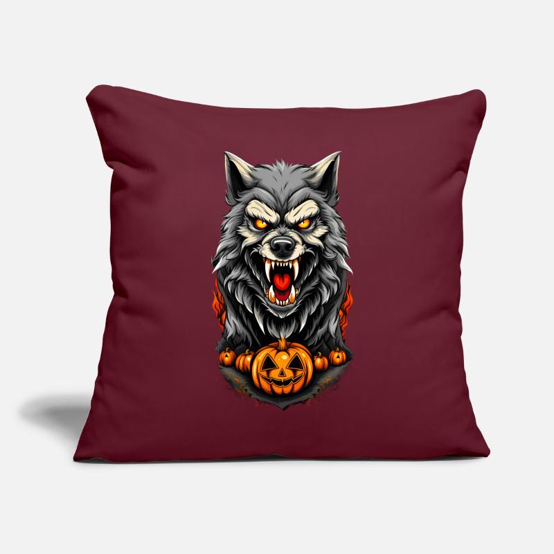 Halloween Wolf Sofakissen mit Füllung 45 x 45 cm
