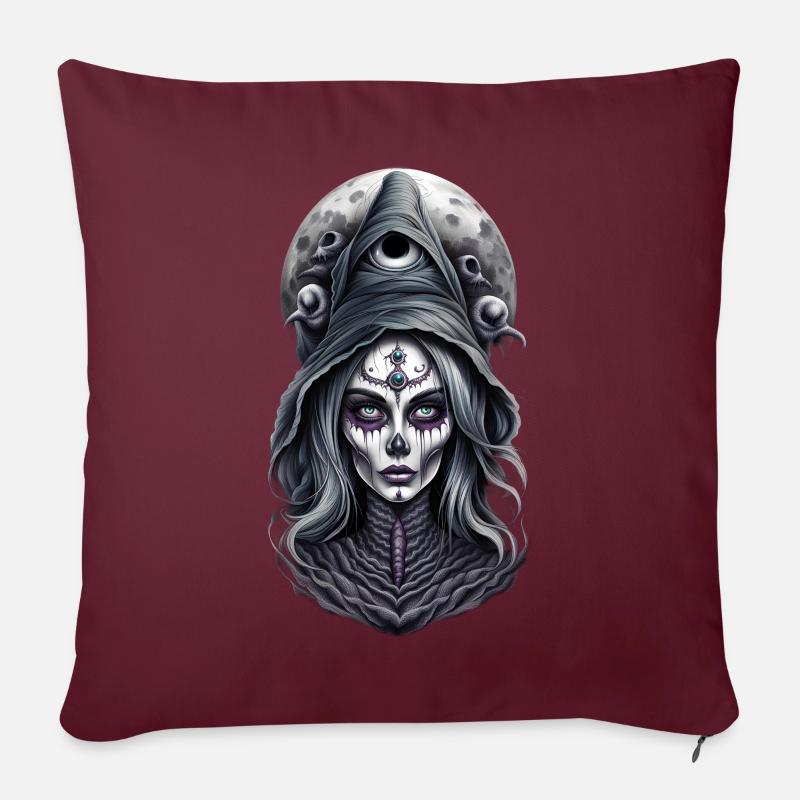 Wicca occulte - Coussin et housse de 45 x 45 cm - bordeaux