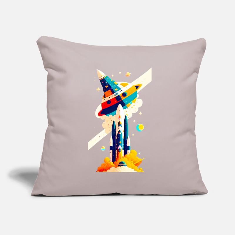 Space View / Rocket 02 Sofakissen mit Füllung 45 x 45 cm