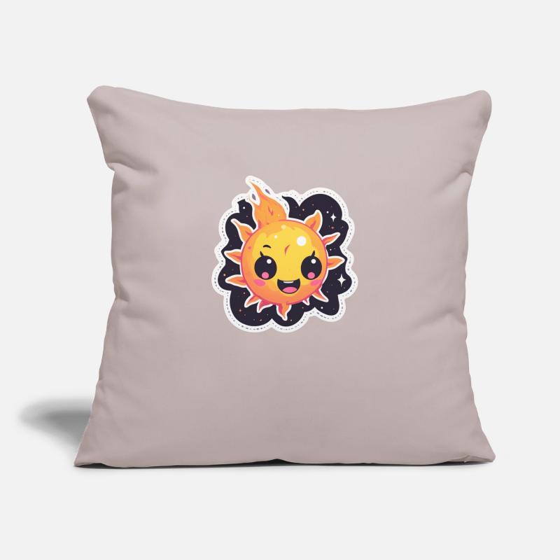 Boule de feu heureuse et dure dans l’espace Coussin et housse de 45 x 45 cm