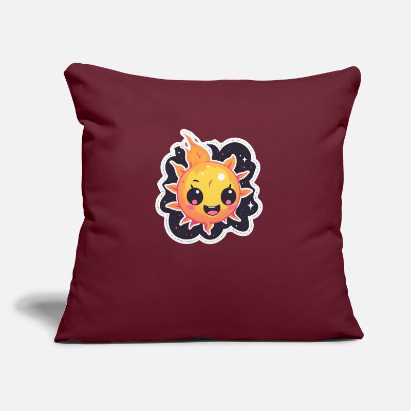 Boule de feu heureuse et dure dans l’espace Coussin et housse de 45 x 45 cm
