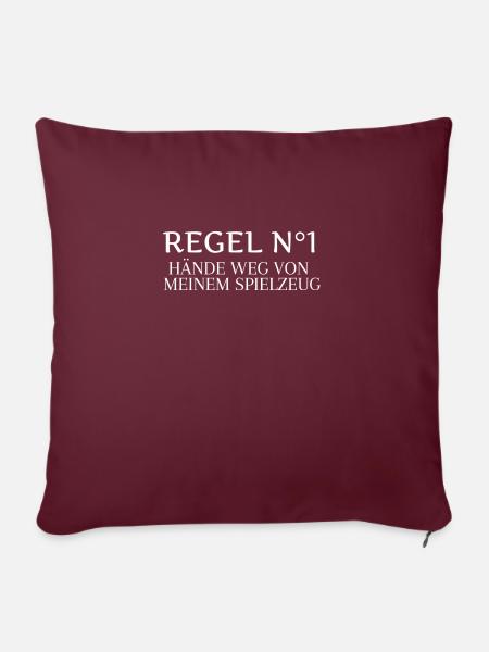 Regel Nummer 1 - Sofakissen mit Füllung 45 x 45 cm - Burgunderrot