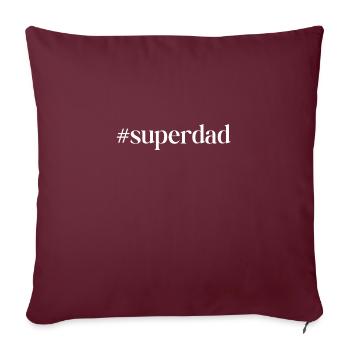 hashtag superdad - Sofa pillow with filling 45cm x 45cm - burgundy - Front