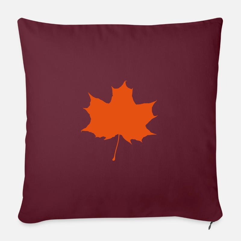 Feuille d'érable rouge - Coussin et housse de 45 x 45 cm - bordeaux