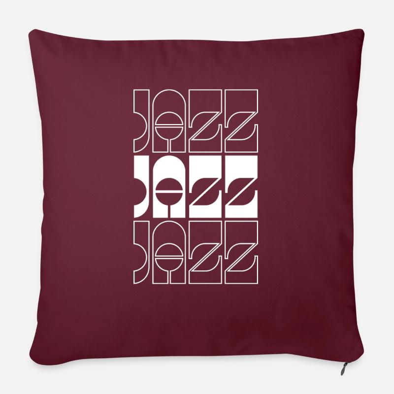 Mutiges Jazz-Logo-Design - Sofakissen mit Füllung 45 x 45 cm - Burgunderrot