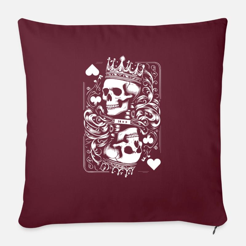 Conception de la carte à jouer Roi de pique - Coussin et housse de 45 x 45 cm - bordeaux