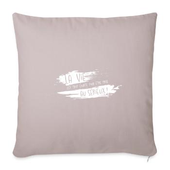 La vie - Coussin et housse de 45 x 45 cm - taupe clair - Devant