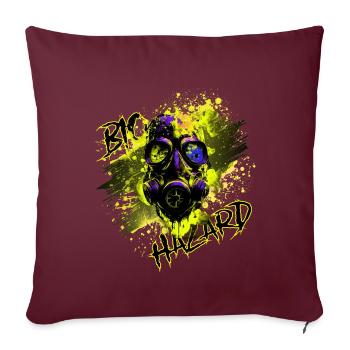 Gaz mask yellow - Coussin et housse de 45 x 45 cm - bordeaux - Devant