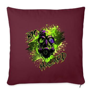 Gaz mask green - Coussin et housse de 45 x 45 cm - bordeaux - Devant