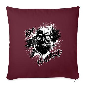 Gaz mask BandW - Coussin et housse de 45 x 45 cm - bordeaux - Devant