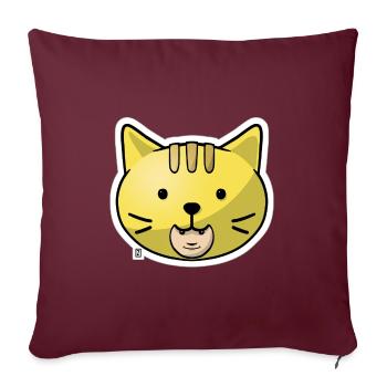 Chachamaru-Zo - Coussin et housse de 45 x 45 cm - bordeaux - Devant