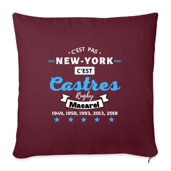 C'est pas NEW YORK, c'est Castres Rugby.B - Coussin et housse de 45 x 45 cm - bordeaux - Devant