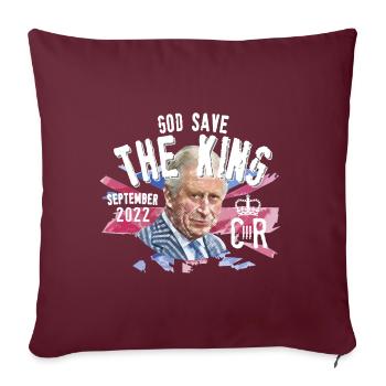 God save the king Charles III - Sofa pillow with filling 45cm x 45cm - burgundy - Front