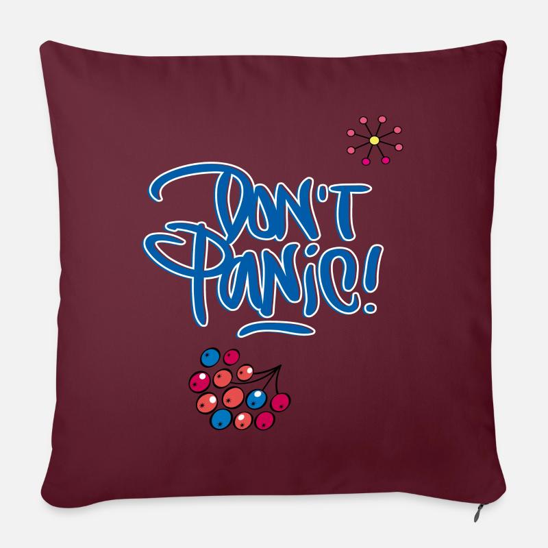 Don't Panic - Sofa pillow with filling 45cm x 45cm - burgundy