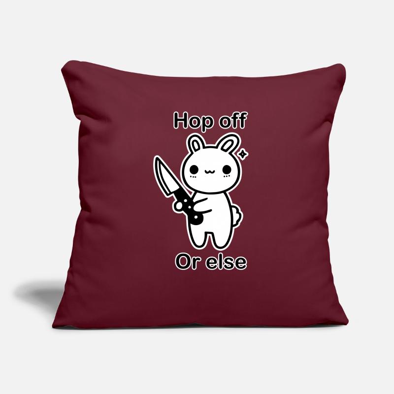 Süßer Hase mit Messer - Hop Off, oder sonst Design Sofakissen mit Füllung 45 x 45 cm