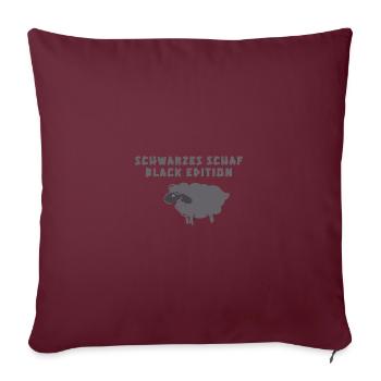 Mouton noir, Mouton, illustration - Coussin et housse de 45 x 45 cm - bordeaux - Devant