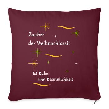 Zauber der Weihnachtszeit - Sofakissen mit Füllung 45 x 45 cm - Burgunderrot - Vorne