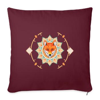 Cute Fox Mandala - Sofakissen mit Füllung 45 x 45 cm - Burgunderrot - Vorne