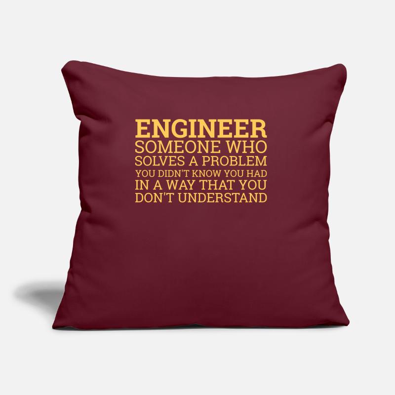 "Engineer Solve Problems" | Engineer Sofa pillow with filling 45cm x 45cm
