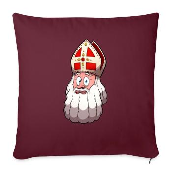 Saint Nicholas Face - Sofa pillow with filling 45cm x 45cm - burgundy - Front