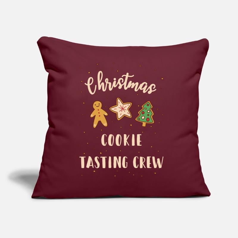 Équipe de dégustation de biscuits de Noël Coussin et housse de 45 x 45 cm