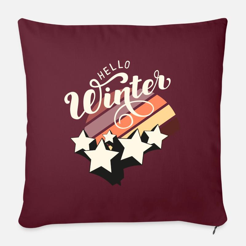 Hello Winter ! Bonjour l'hiver, ça groove. - Coussin et housse de 45 x 45 cm - bordeaux