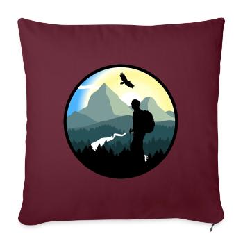 Montagnes, randonnée, nature sauvage - homme - Coussin et housse de 45 x 45 cm - bordeaux - Devant