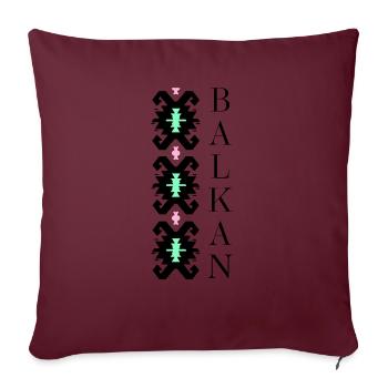 BALKANS - Coussin et housse de 45 x 45 cm - bordeaux - Devant