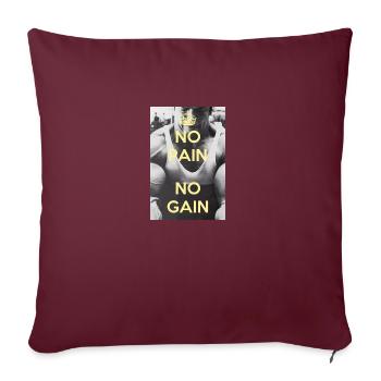 No Pain No Gain tshirt vêtements cadeaux Gym - Coussin et housse de 45 x 45 cm - bordeaux - Devant