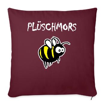 Plüschmors, Hummel, Plattdeutsch - Sofakissen mit Füllung 45 x 45 cm - Burgunderrot - Vorne