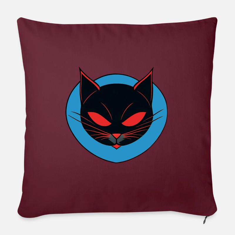 Whisker Warriors Logo - Sofakissen mit Füllung 45 x 45 cm - Burgunderrot