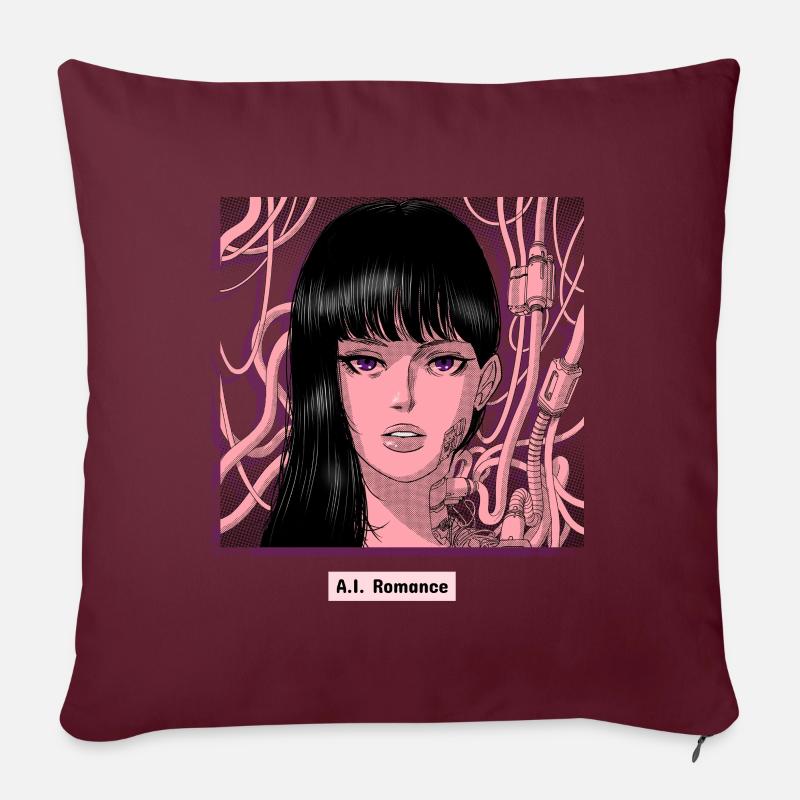 A I Romantik-Design - Sofakissen mit Füllung 45 x 45 cm - Burgunderrot