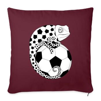 Caméléon de football - Coussin et housse de 45 x 45 cm - bordeaux - Devant
