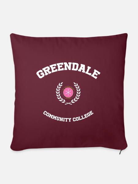 Greendale Community College - Sofakissen mit Füllung 45 x 45 cm - Burgunderrot