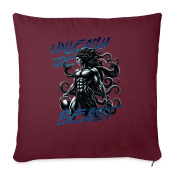Libérez la bête Méduse Grèce antique Gym Dieu - Coussin et housse de 45 x 45 cm - bordeaux - Devant
