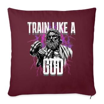 Entraînez-vous comme un dieu version tonnerre Ancien dieu Zeus - Coussin et housse de 45 x 45 cm - bordeaux - Devant