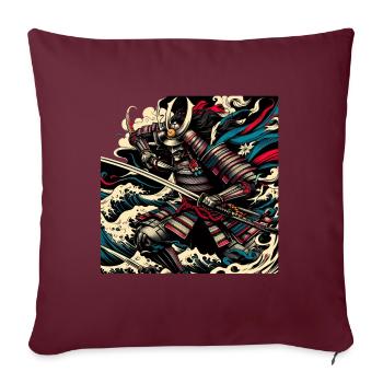 Japanese traditional Samurai Warrior - Sofakissen mit Füllung 45 x 45 cm - Burgunderrot - Vorne